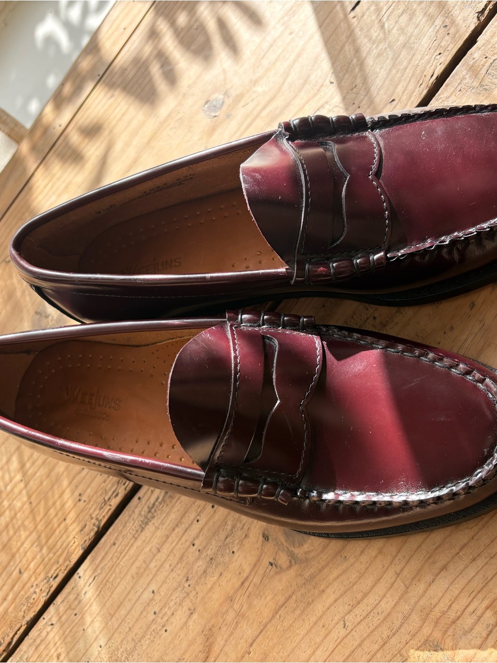 Men's Leather Penny Loafer in Burgundy - Picture 8 of 11